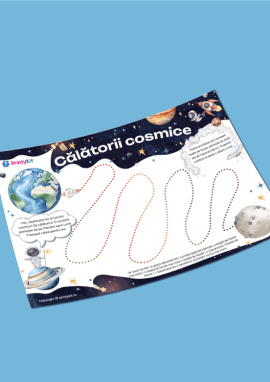 Construiește o cărare cosmică: șablon pentru realizare destinat copiilor de 2-3 ani