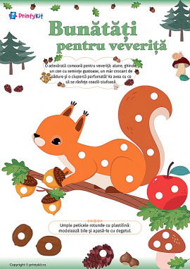 Veverița: petice din plastilină pentru copii de 2 ani