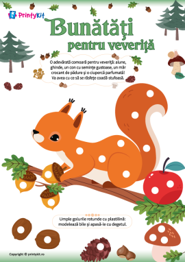 Veverița: petice din plastilină pentru copii de 2 ani