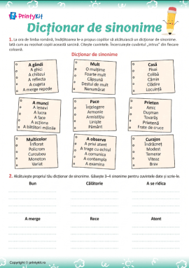Întocmim un dicționar de sinonime