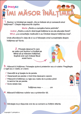Învățăm să ne măsurăm înălțimea