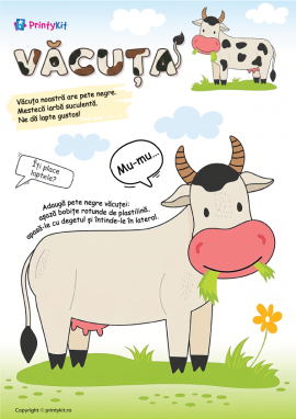 Șablon pentru activitate practică cu plastilină pe tema animalelor domestice