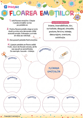 Floarea emoțiilor: dezvoltarea vocabularului emoțional