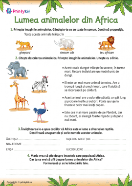 Fauna Africii: învățăm să formulăm întrebări de cercetare