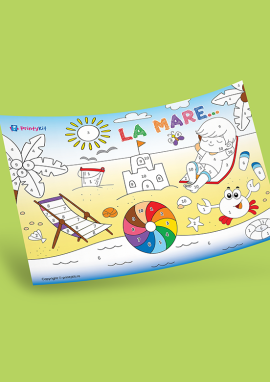 Fișă de colorat cu numere pentru copii, tematică de vară