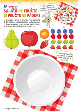 Salată de fructe: activitate practică simplă pentru copiii de 3–4 ani