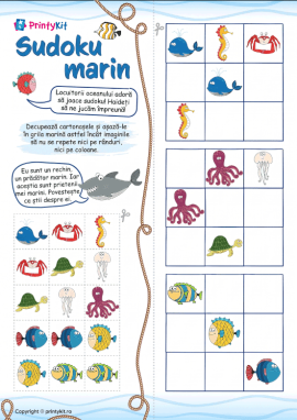Locuitorii mării: sudoku pentru preșcolari