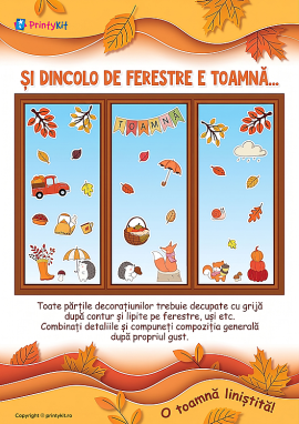 Decor de toamnă: șabloane pentru decorarea ferestrelor, tablei și ușilor
