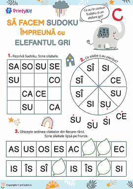 Citim silabe cu litera S: exercițiu de citire pentru preșcolari