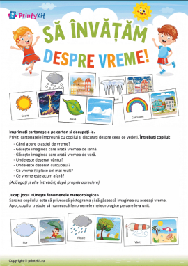 Fenomenele meteo: joc de masă pentru copii de la 3 ani