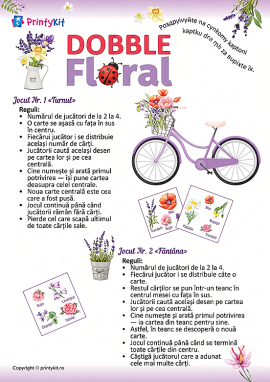 Dobble floral: joc de societate pentru dezvoltarea atenției și memoriei copiilor de la 5 ani