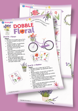 Dobble floral: joc de societate pentru dezvoltarea atenției și memoriei copiilor de la 5 ani