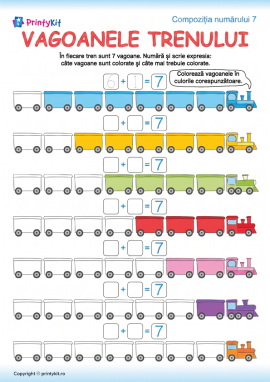 Descompunerea numărului 7: exercițiu de matematică pentru preșcolari