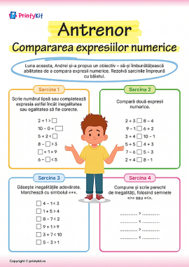 Exercițiu pentru compararea expresiilor matematice
