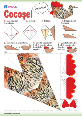 Cocoșelul: origami din hârtie