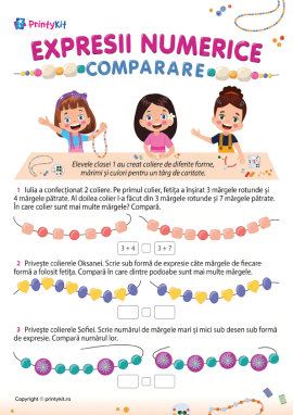 Îmbunătățirea abilității de a compara expresii numerice în limita a 10