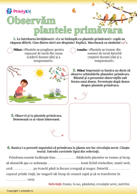 Plantele primăvara: învățăm să înregistrăm observațiile