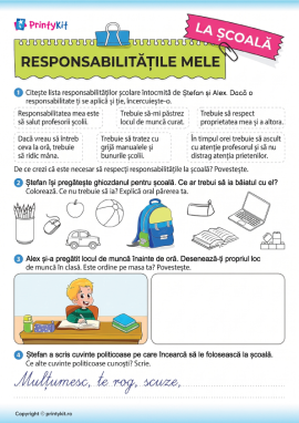 Responsabilități la școală: cunosc și respect
