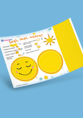 Soarele: activitate practică tridimensională din hârtie