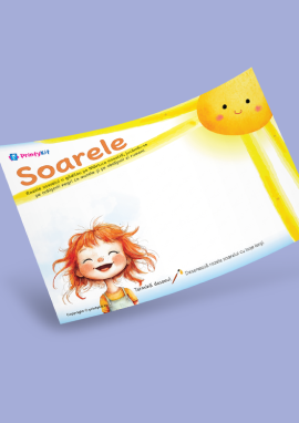 Soarele: șablon pentru pictură destinat copiilor de vârstă mică