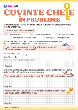 Învățăm să identificăm cuvintele-cheie în problemele de aflare a sumei