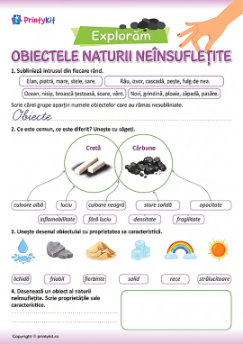 Explorăm obiectele naturii neînsuflețite: învățăm să analizăm