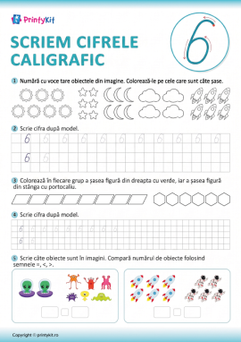 Scriem cifre caligrafic (cifra 6)