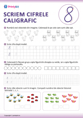 Scriem cifrele caligrafic (cifra 8)