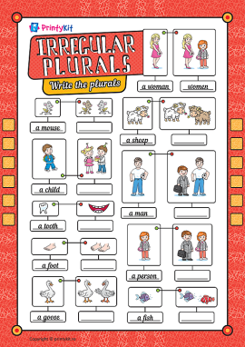 Scrieți cuvintele la plural (în limba engleză)