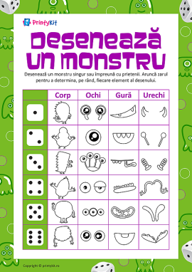 Desenăm un monstruleț din elemente 