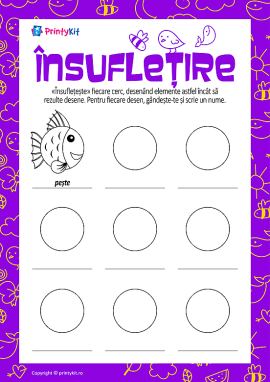 Personaje vii: completarea desenelor și dezvoltarea imaginației