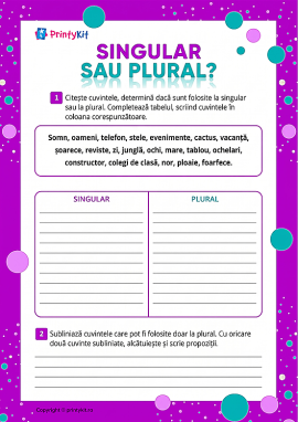 Singular sau plural: grupăm cuvintele