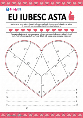 Eu iubesc asta: completăm puzzle-ul