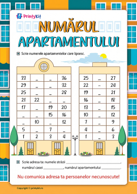 Numărul apartamentului: numărăm până la 100