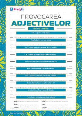 Provocare: scriem adjective