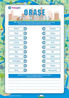 Căutăm orașe pe malurile râurilor