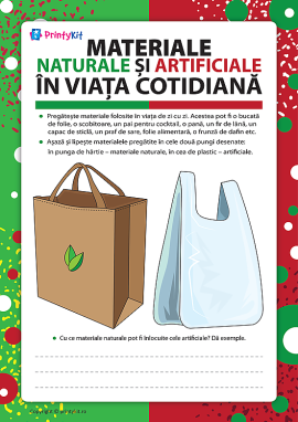 Materiale naturale și artificiale în viața cotidiană: învățăm să le deosebim