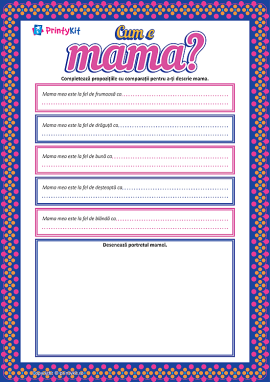 Completăm propozițiile despre mama