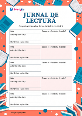 Completăm jurnalul de lectură