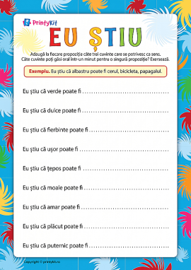 Eu știu: activizarea vocabularului