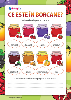 Ce este în borcane: activarea vocabularului