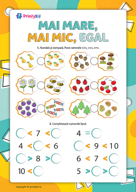 Mai mult, mai puțin, egal: comparăm