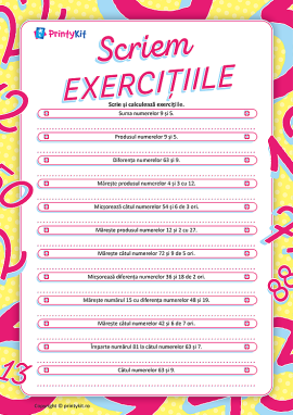 Scriem și calculăm exerciții