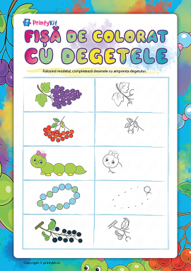 Activitate practică de colorat cu degetele: desenăm