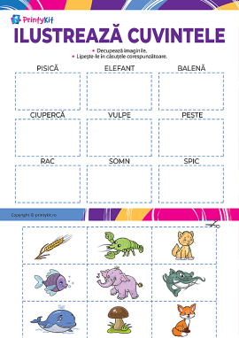 Ilustrăm cuvintele: învățăm să citim (joc didactic)