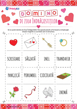Puzzle domino „De ziua îndrăgostiților”